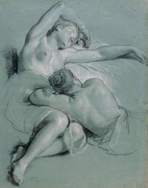 lesbianarthistory:Louis de Boullogne – Two Sleeping Young Women (1707)