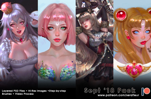  Painting Process Video + Brushes + Step by Step + High Res + Sketch PNGpatreon.com/serafleur Last d