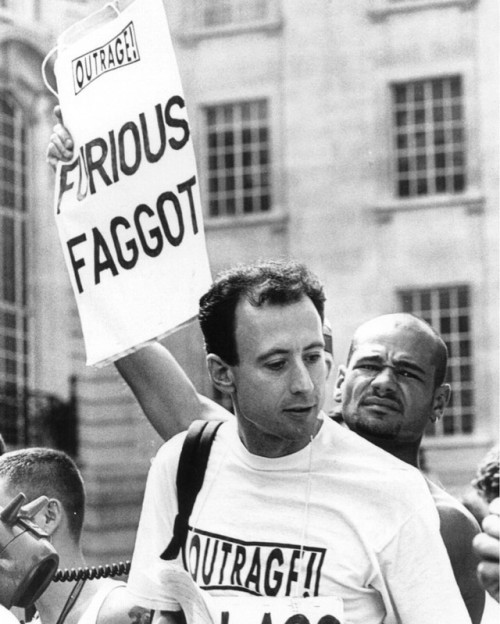 “FURIOUS FAGGOT,” Peter Tatchell (front) and other members of OutRage!, London, United K