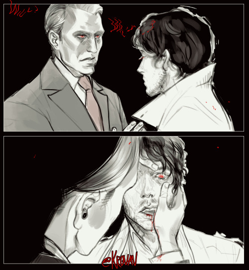   It isn&rsquo;t Halloween if I don&rsquo;t draw Hannigram at least once.&ndash;🥩🔪🥩&ndash;Touching back on this AU comic from several Octobers ago, wherein Hannibal changes Will in ways less psychological and more&hellip;bloodthirsty.  