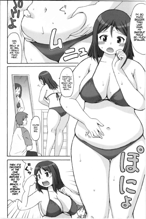 bigbellygirls: BBW hentai comic Sea-Side Bound by Kato Hayabusa. A girl  wants to get in shape for the beach, but her boyfriends likes her fat. He  convinces her to go on a â€œ