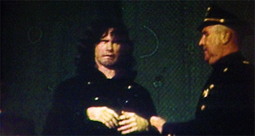  “On December 9, 1967 in New Haven, Connecticut.  Jim Morrison was booked on charges of indecency, public obscenity, disturbing the peace and resisting arrest. This arrest was portrayed in Oliver Stone’s The Doors movie. Jim had met a girl in