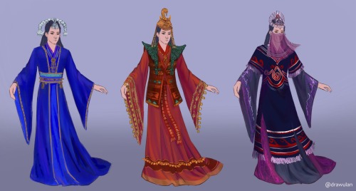 Concept For Wu Xi. I Like The "classic" Nanjiang Design A La The Miao Costumes In Black, Purple And Silver