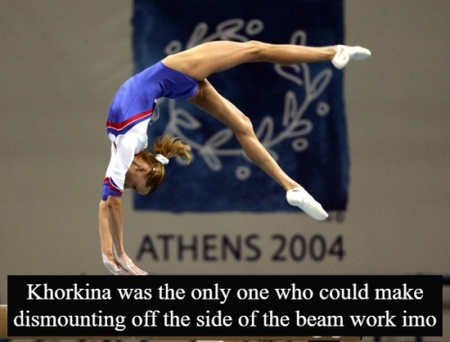 gymfanconfessions:  “Khorkina was the only one who could make dismounting off the side of the beam work imo”