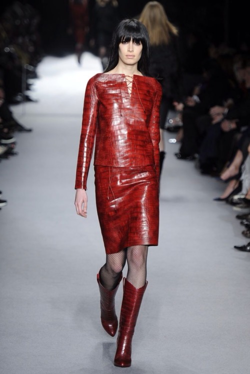 Tom Ford’s fall 2014 lineup took inspiration from the wardrobe of a powerful Wall Street femme fatal