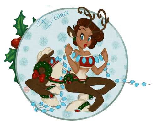 slbtumblng:  savannahalexandraart:    You know Dasher, and Dancer, andPrancer, and Vixen,Comet, and Cupid, andDonner and BlitzenBut do you recallThe most famous reindeer of allRudolph, the red-nosed reindeer!!    I can finally post what I’ve been