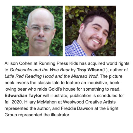 Cats (or should I say bears 🐻 ) is out of the bag! My next book was announced today! It’s a super cute story and I’m excited to be working on it with Troy.