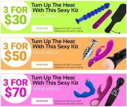 submissivefeminist:  EDEN’S “3 FOR ฮ/โ/๖” SALE IS BACK! I know you guys love this sale because so many of you have commented in the past about getting some amazing deals and here it is again! Enjoy three toys for as low as ฮ total. Get any