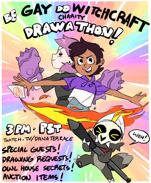 SUNDAY! MARCH 13TH! 3PM PST! Come join our CHARITY DRAWATHON at twitch.tv/danaterrace! A