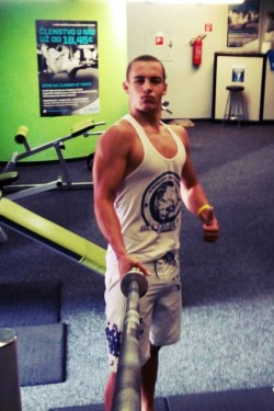 Slovak-Boys:  Tanned Slovak Swimmer Dávid Making Selfie In Gym