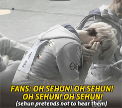 ourrottenfriendship:  pandreos: sehun didn’t want to do bbuing bbuing  last gif is just aegyo on it’s own 