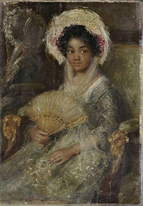 classicarte:Une jeune femme à l'éventail (Young Woman with a Fan)Simon Maris, ca. 1906