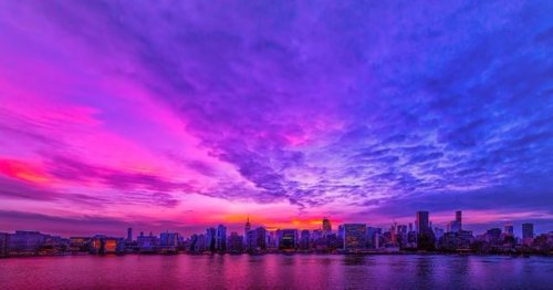Inga Sarda-Sorensen  Sweeping pink & blue sunset skies tonight in #NYC.