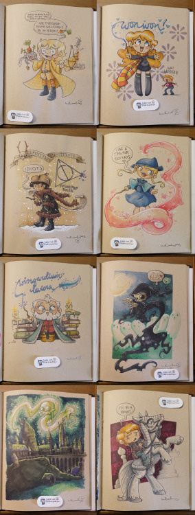 katiecandraw:I started a Harry Potter themed sketchbook for Inktober 2015… I’d planned to spend 10-1