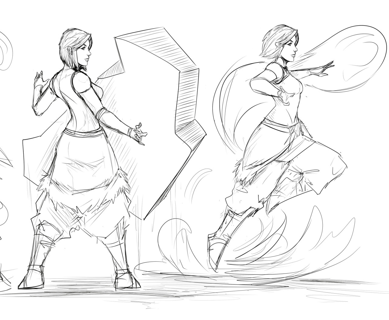 metalwarrior22:  korra bending all four elements by Sketchydeez Posted with permission