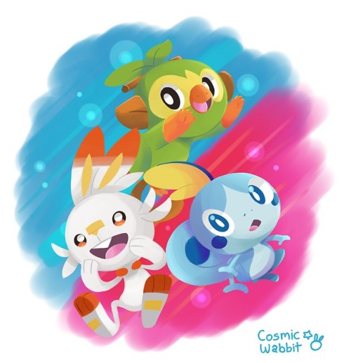 cosmickaninchen: I’m so excited for this game! I love the new starters from Pokemon Sword and 