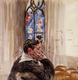 Portrait of a Man in Church, 1900, Giovanni Boldini