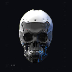 rhubarbes:  ArtStation - Cyborg Skull, by Nikolay Razuev