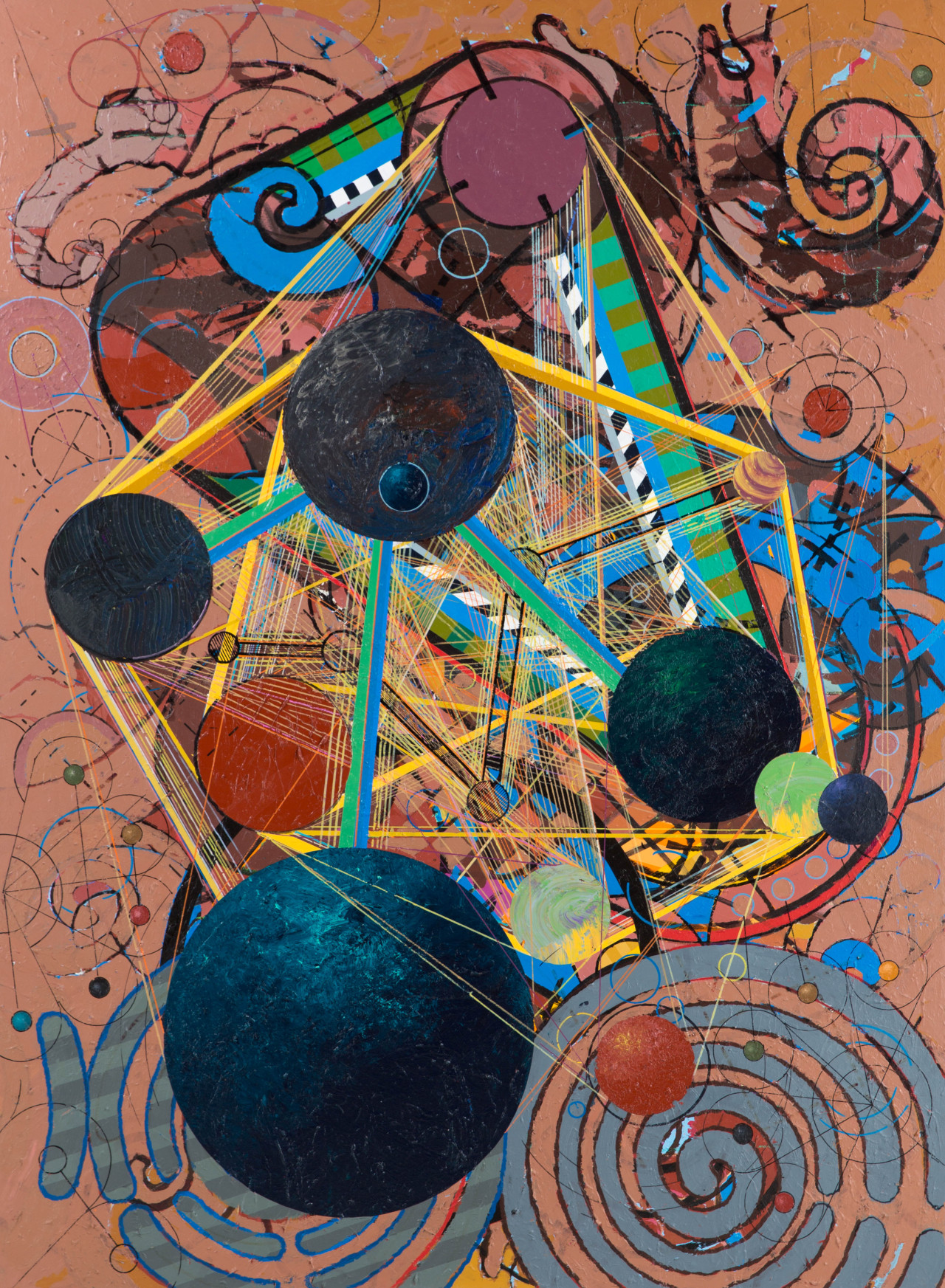 Robert Reed (1938-2014) — Galactic Journal “Ginger Snap” [acrylic and oil marker on canvas, 1999]