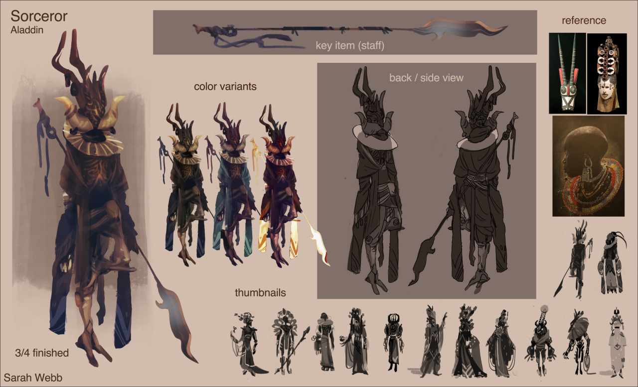 erysium:  Character/creature designs from my concept art class - my prompt was Aladdin!