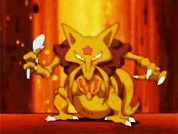 ap-pokemon:#064 Kadabra - When using its psychic powers, this Pokémon emits alpha waves that induce 