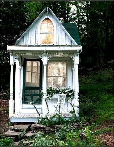 cleancutaesthetics:  A woman has converted a tiny cabin in the woods in to her dream Victorian home. I am in love.  http://curious-places.blogspot.co.nz/2011/01/victorian-cottage-delhi-ny-usa.html 