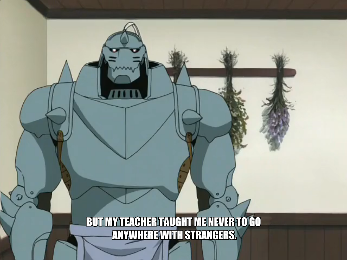 electric-chai: Alphonse teaches independence and stranger danger 