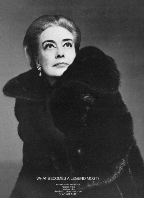 Joan Crawford by Richard Avedon for Blackglama, 1969