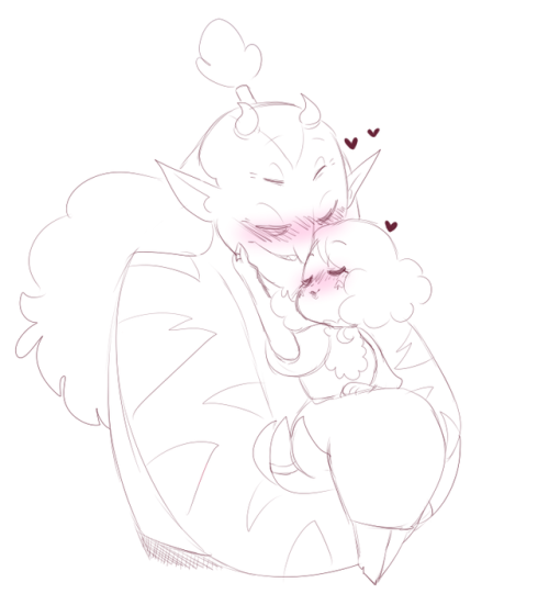 ruhianna:I was trying to draw a different monster/girl couple (sorry mew i tried pf) but this came t