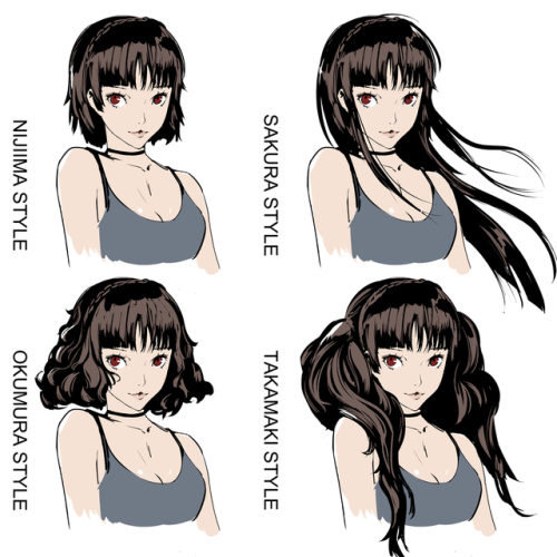 brinkofmemories: Makoto Niijima from Persona 5 with Futaba, Haru and Ann’s hairstyle! Bonus addition