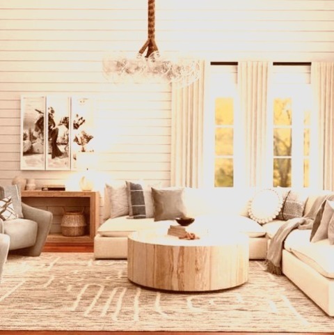 An Illustration Of A Sizable, Open-concept Country Living Room