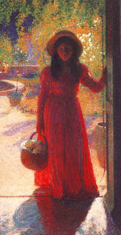 artist-henri-martin: Gabrielle at the Gate, Henri Martin Medium: oil,canvas