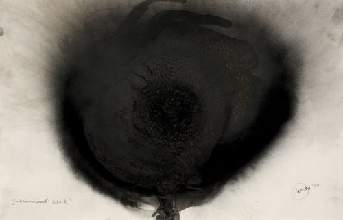 thunderstruck9:Otto Piene (German, 1928-2014), Intransigent Black, 1984. Fire gouache on cardboard, 