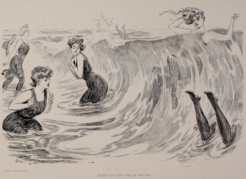 yesterdaysprint: Social ladder, drawings by Charles Dana Gibson, 1902 Plenty of good fish in the sea