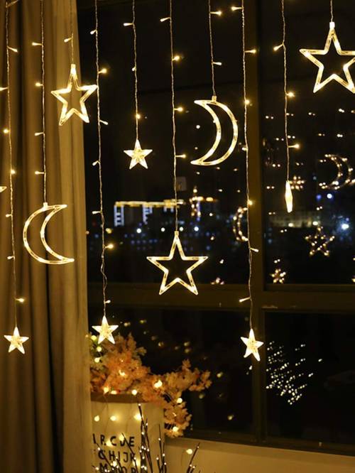 chandelyer: star &amp; mooon curtain lights