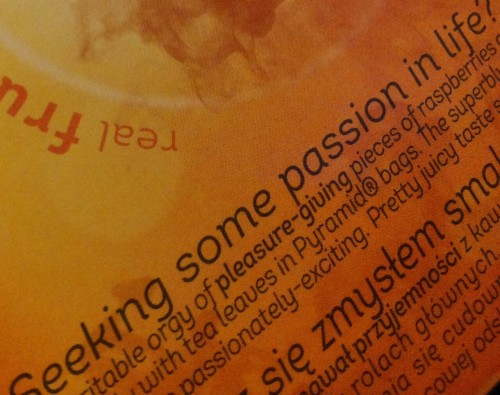 Orgy of pleasure-giving I didn’t expect full blown porn at the back of my tea box
