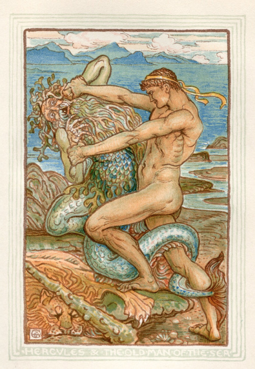 ccadrarebooks:Today we have the tale of Hercules and the Three Golden Apples. From Walter Crane