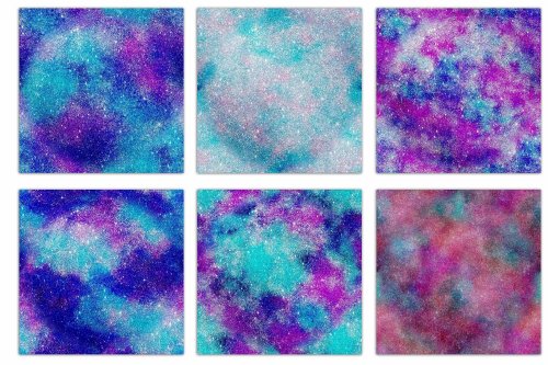 Seamless Galaxy Glitter Digital Paper by Fantasy Cliparts