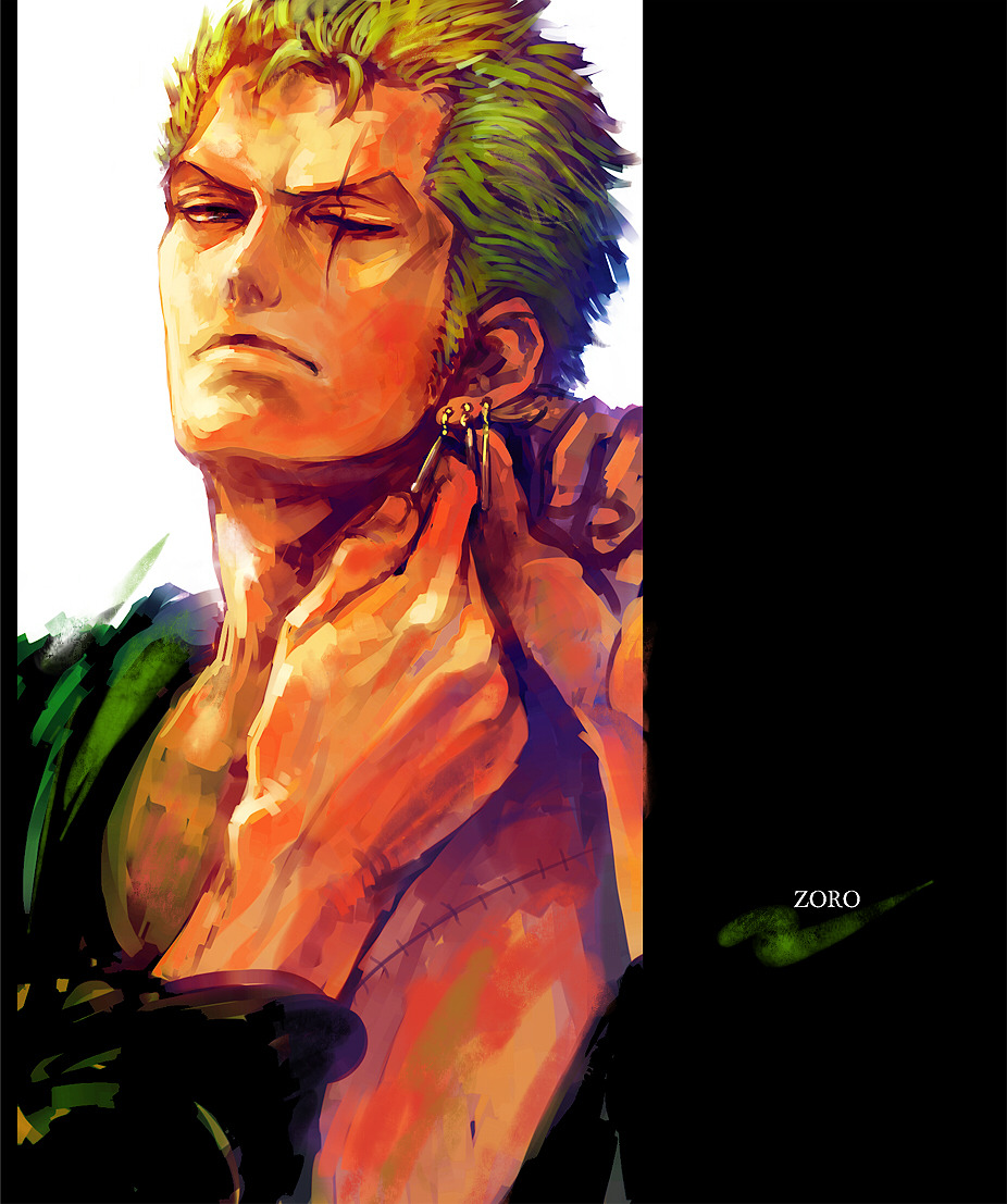 zorojuurou:  Zoro drawing by つよ 丸  beautiful Zoro needs an appreciation post