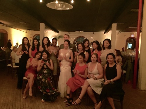 Seven sisters? Try fourteen as we celebrate at our Wellesley sister’s wedding. The sisterhood 