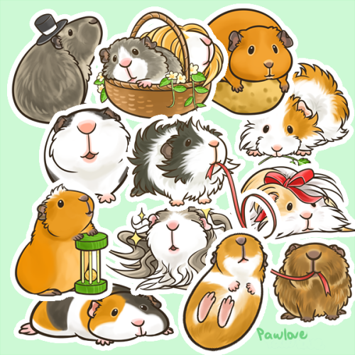 Porn photo pawlovearts:  I made guinea pigs stickers
