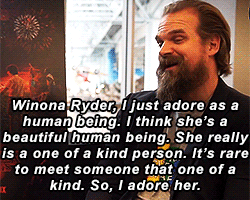 ericasinclairs:“And then there were those days where I would have late night conversations with her. And I would be like, “I am in love with this woman.” Like, I am falling in love. My heart is open.“ -David Harbour