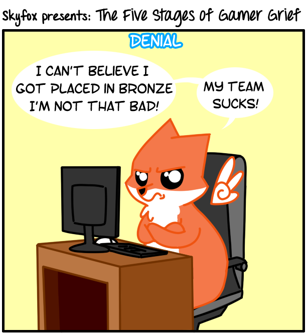 dailyskyfox:  Today I present to you: The Five Stages of Gamer Grief, with some Overwatch