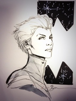 Handdrawnhero:  The Amazing Captain Marvel Sketch I Got From Phil Jimenez At Boston