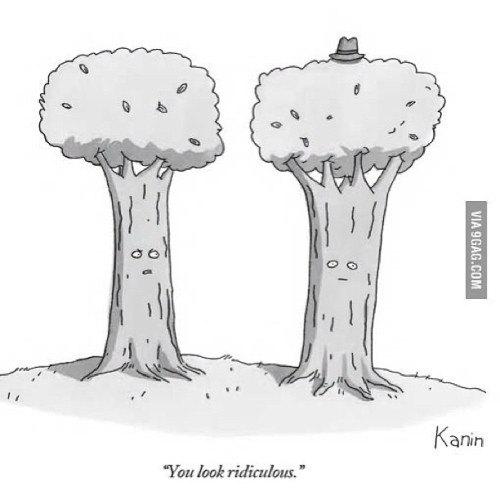 9gag:  Anytime I try to wear hats 