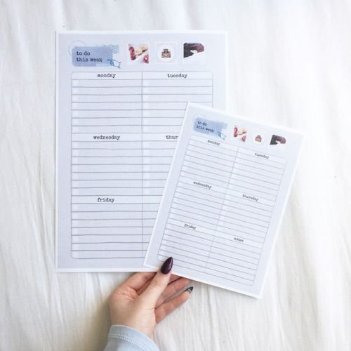 gloomy-collects:Here are some of the weekly to-do list printables that i’m currently selling on etsy