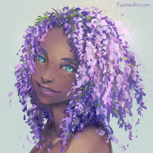 yuumei-art:Dandelion hair~Part of my flower hair series :D what other flowers should I paint? So far