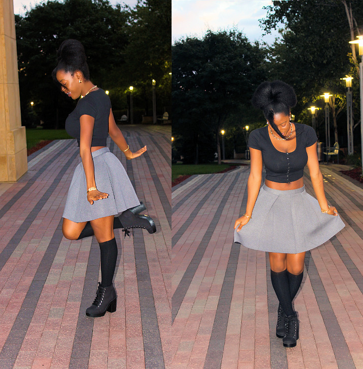 yinkanaturalista:  yinkanaturalista:  Natural hair. Knee High Socks. Crop Top. And