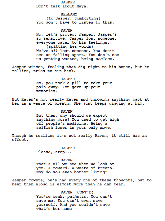 Hey, guys!I know this is a day late, but we really appreciate you guys watching the story unfold with us. As always, to thank you, here’s an excerpt from last night’s script, written by Kim Shumway.