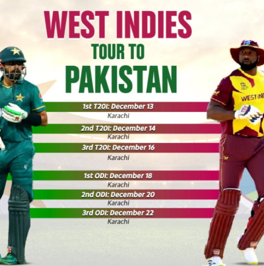 Pakistan vs west indies 2021 schedule